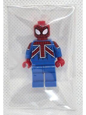 Union Jack Spider-Man Mini Figure Block Toy Collectible With Detailed Web Design